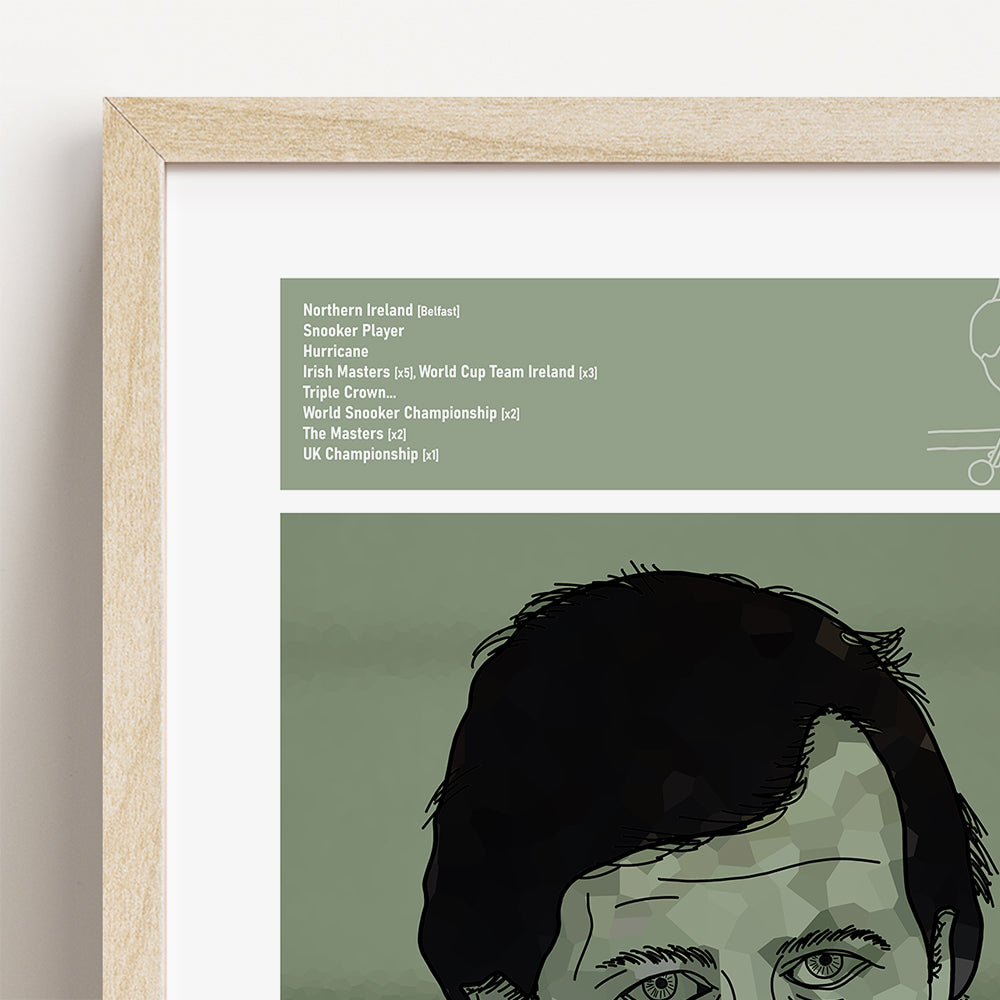 Alex Higgins Snooker Art Print Poster Quotes Green Retro 02