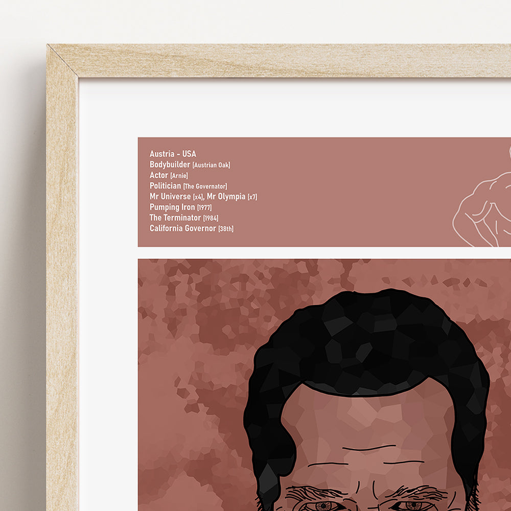 Arnold Schwarzenegger Bodybuilding Art Print Poster Quotes Red Retro 02