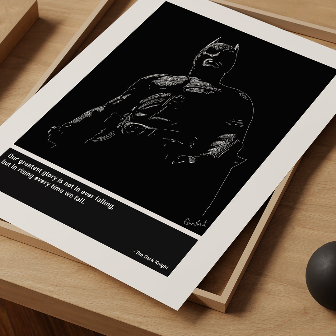 Batman The Dark Knight Art Print Poster Quotes DC Superhero Black Frame 03