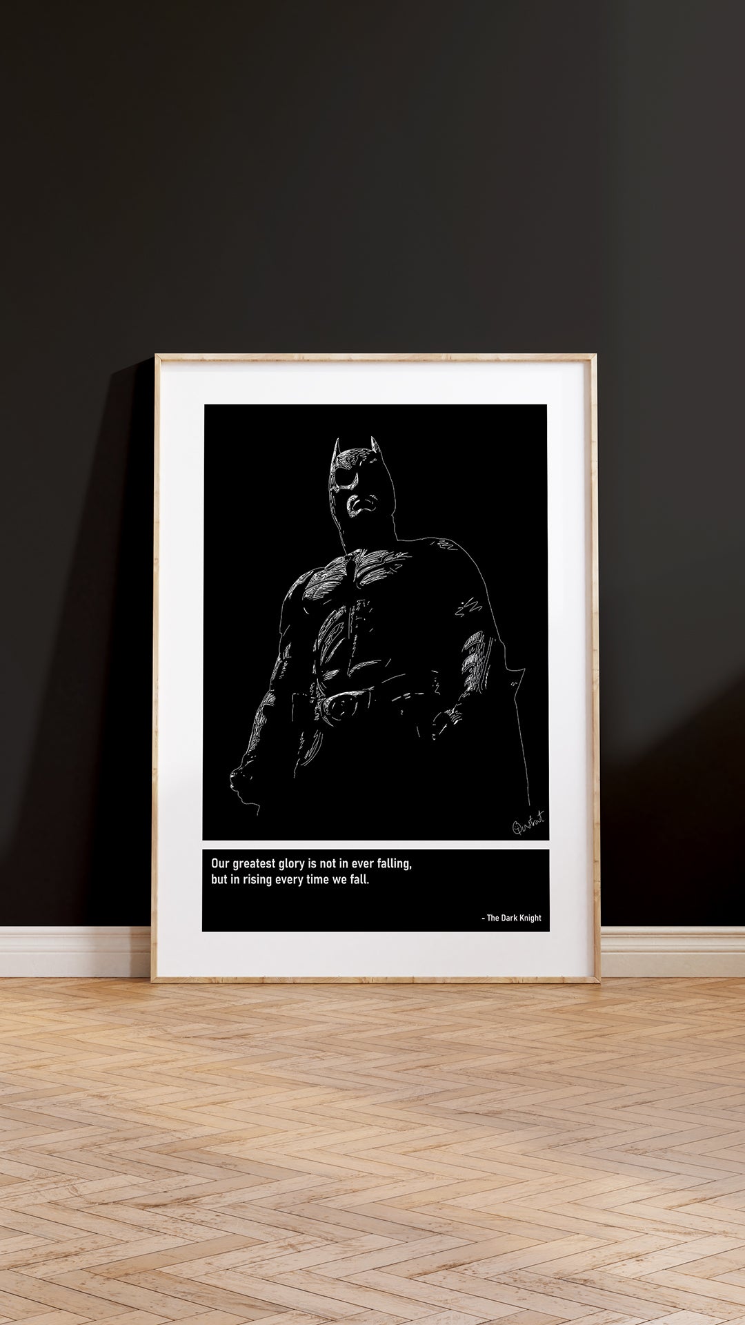 Batman The Dark Knight Art Print Poster Quotes DC Superhero Black Frame 05