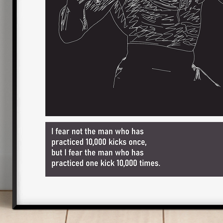Bruce Lee MMA Art Print Poster Quotes Black Frame 02
