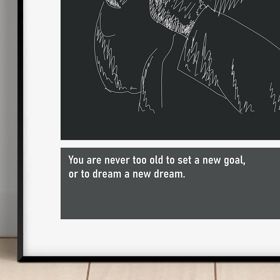 CS Lewis Author Narnia Faith Art Print Poster Quotes Grey Frame 02
