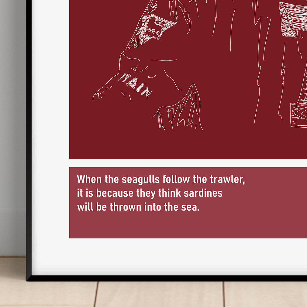 Eric Cantona Man Utd Art Print Poster Quotes Red Frame 02