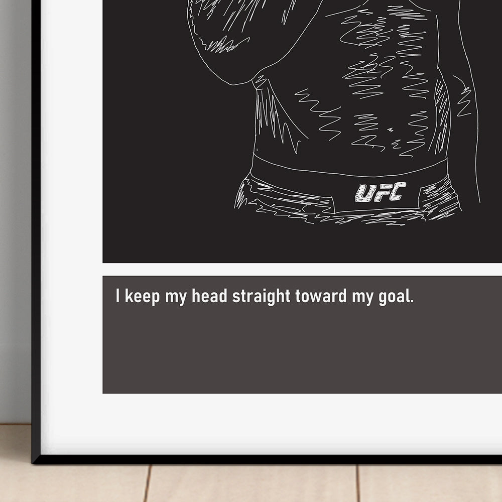 Francis Ngannou MMA Art Print Poster Quotes Black Frame 02