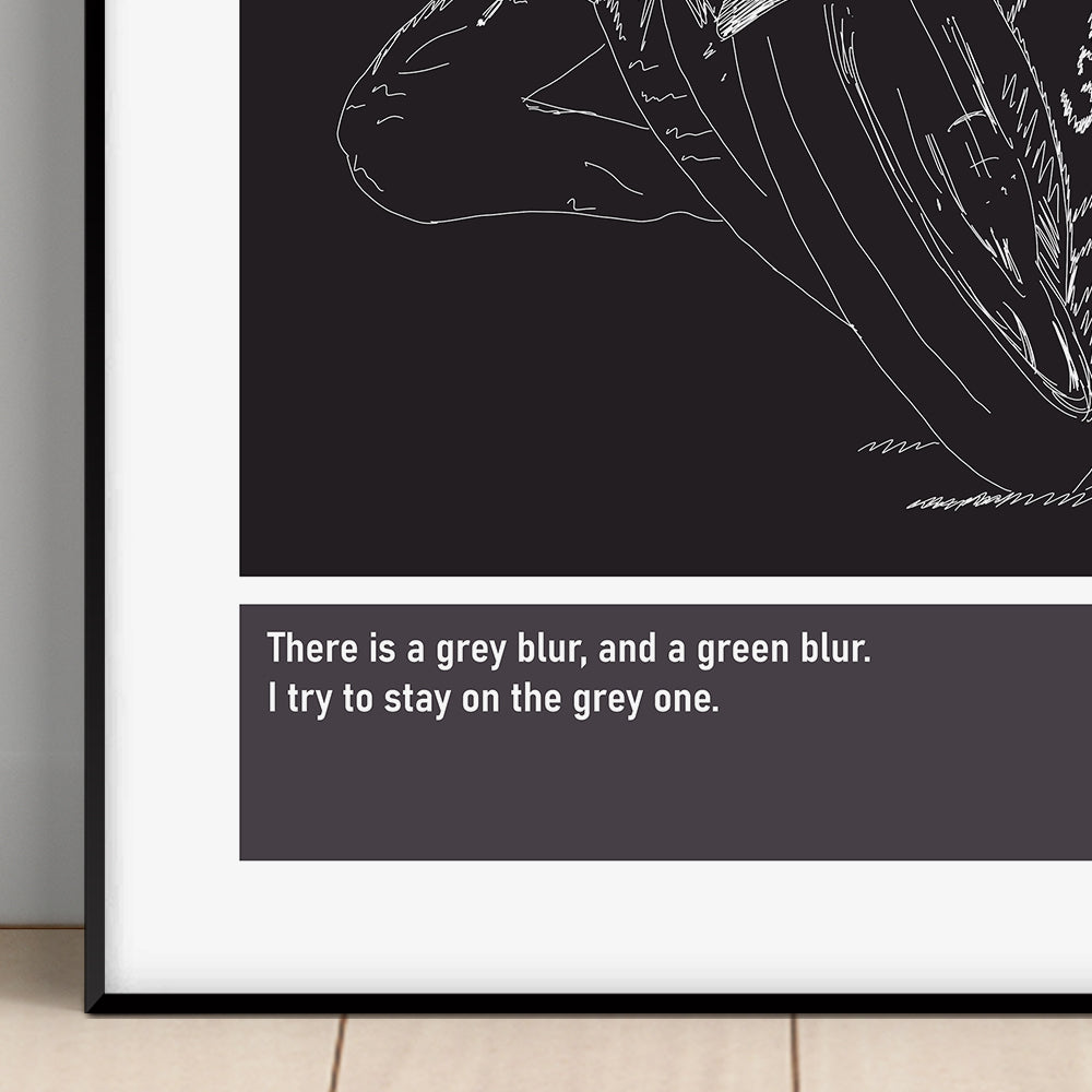 Joey Dunlop Motorbike Art Print Poster Quotes Black Frame 02 TT