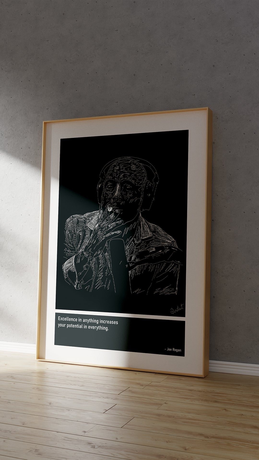 Joe Rogan Podcast Art Print Poster Quotes Blue Frame 04