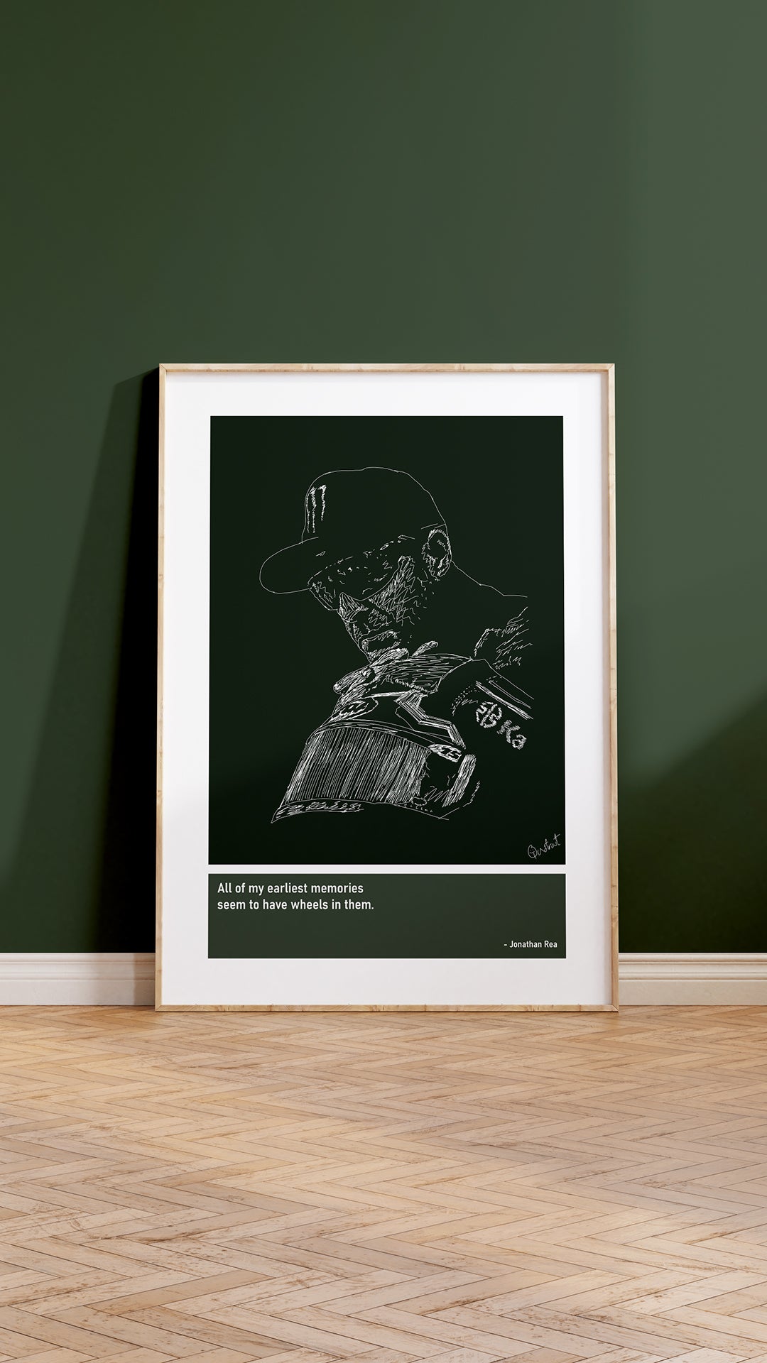 Jonathan Rea Motorbike Art Print Poster Quotes Green Frame 05 SBK