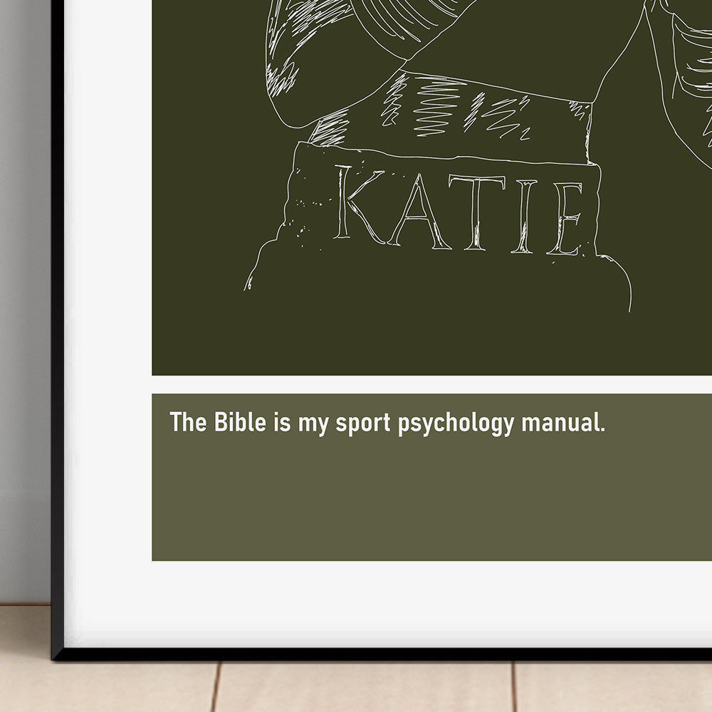 Katie Taylor Boxing Art Print Poster Quotes Green Frame 02