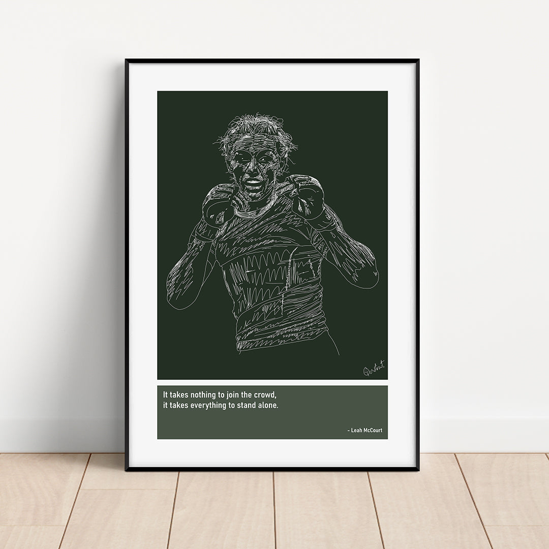 Leah McCourt MMA Art Print Poster Quotes Green Frame 01