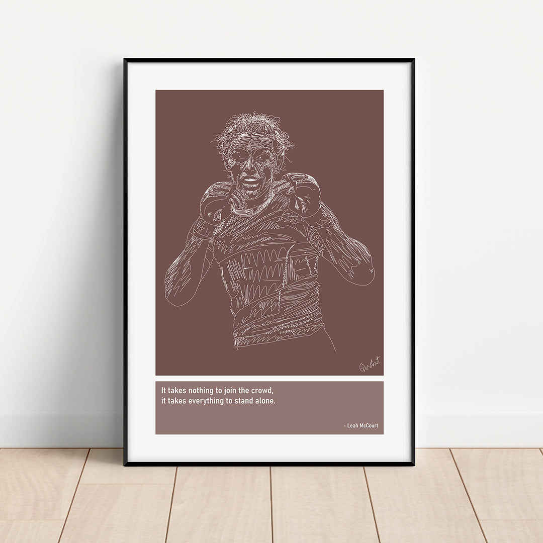 Leah McCourt MMA Art Print Poster Quotes Pink Frame 01