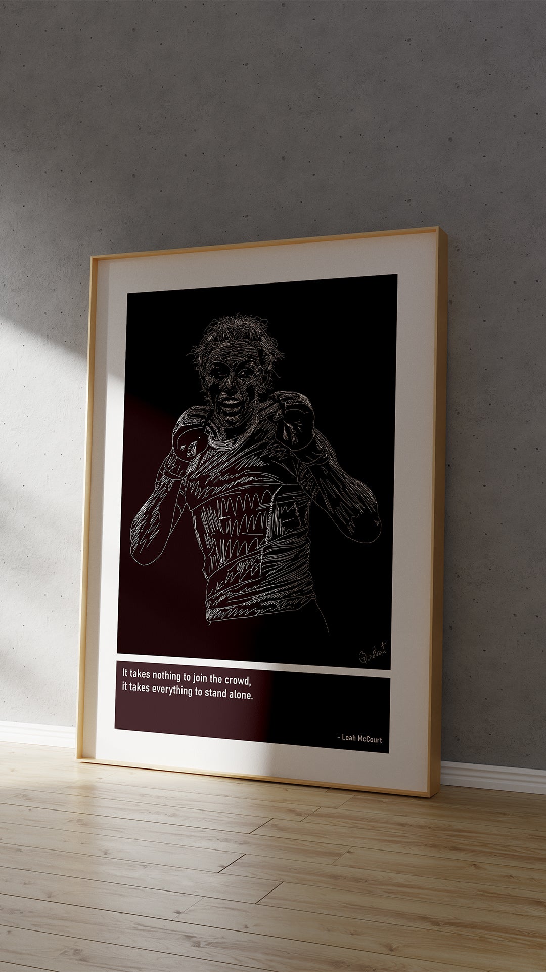 Leah McCourt MMA Art Print Poster Quotes Purple Frame 04