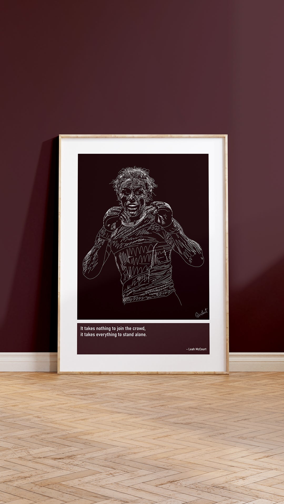 Leah McCourt MMA Art Print Poster Quotes Purple Frame 05