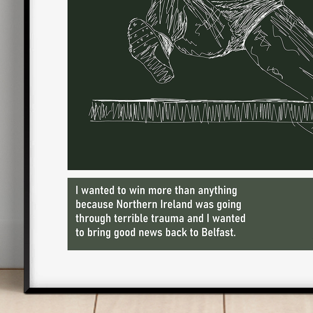 Mary Peters Olympic Art Print Poster Quotes Green Frame 02