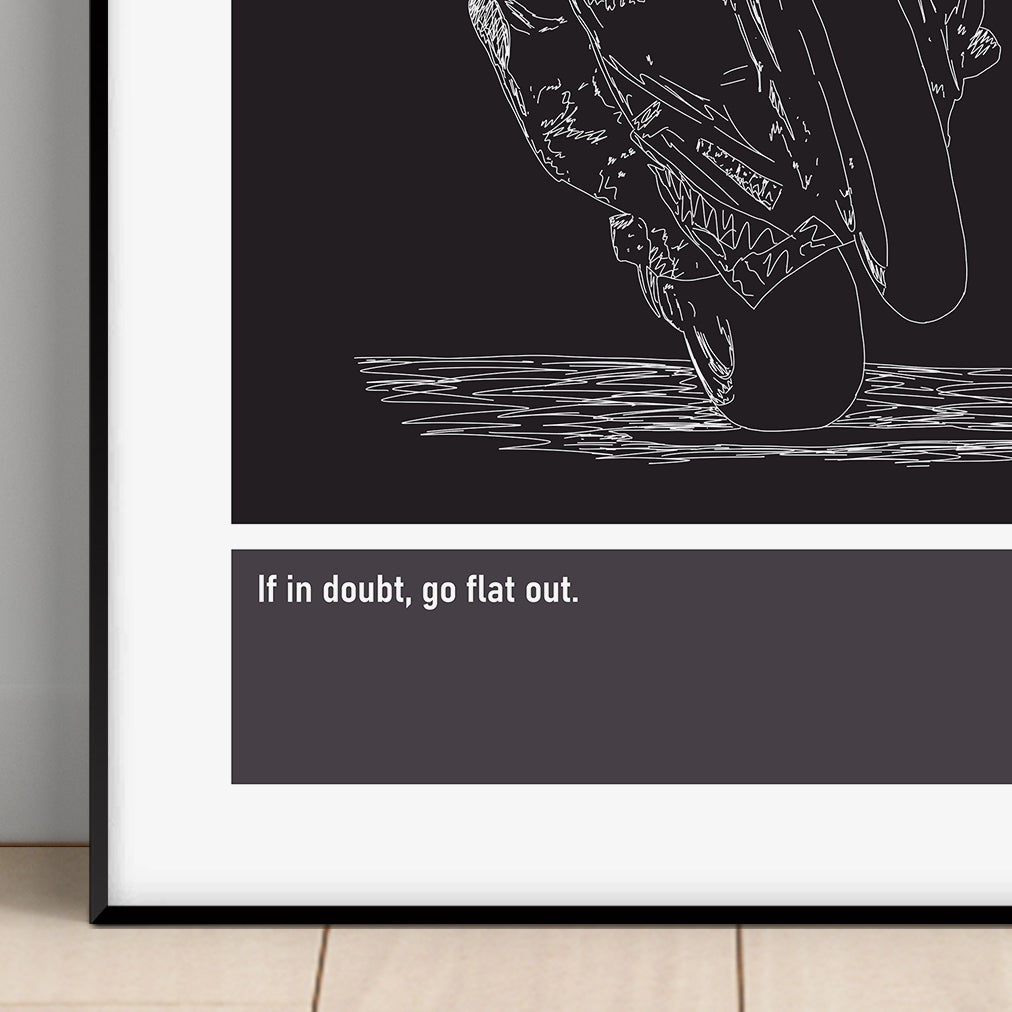 Michael Dunlop Motorbike Art Print Poster Quotes Black Frame 02 TT