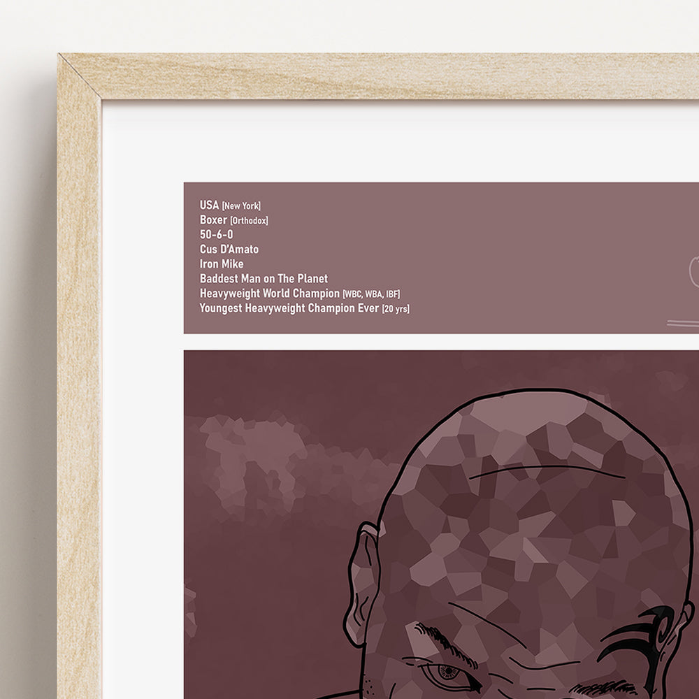 Mike Tyson Boxing Art Print Poster Quotes Red Retro 02