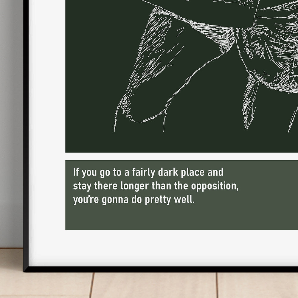 Rory Best Rugby Art Print Poster Quotes Green Frame 02 Ireland