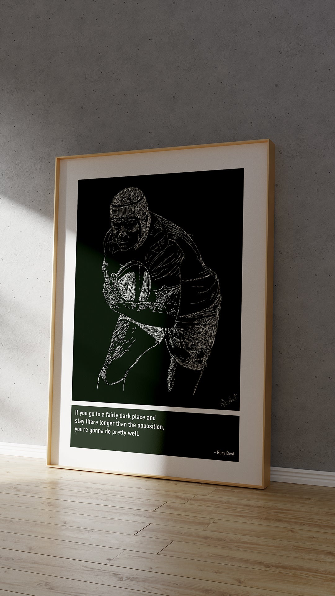 Rory Best Rugby Art Print Poster Quotes Green Frame 04 Ireland