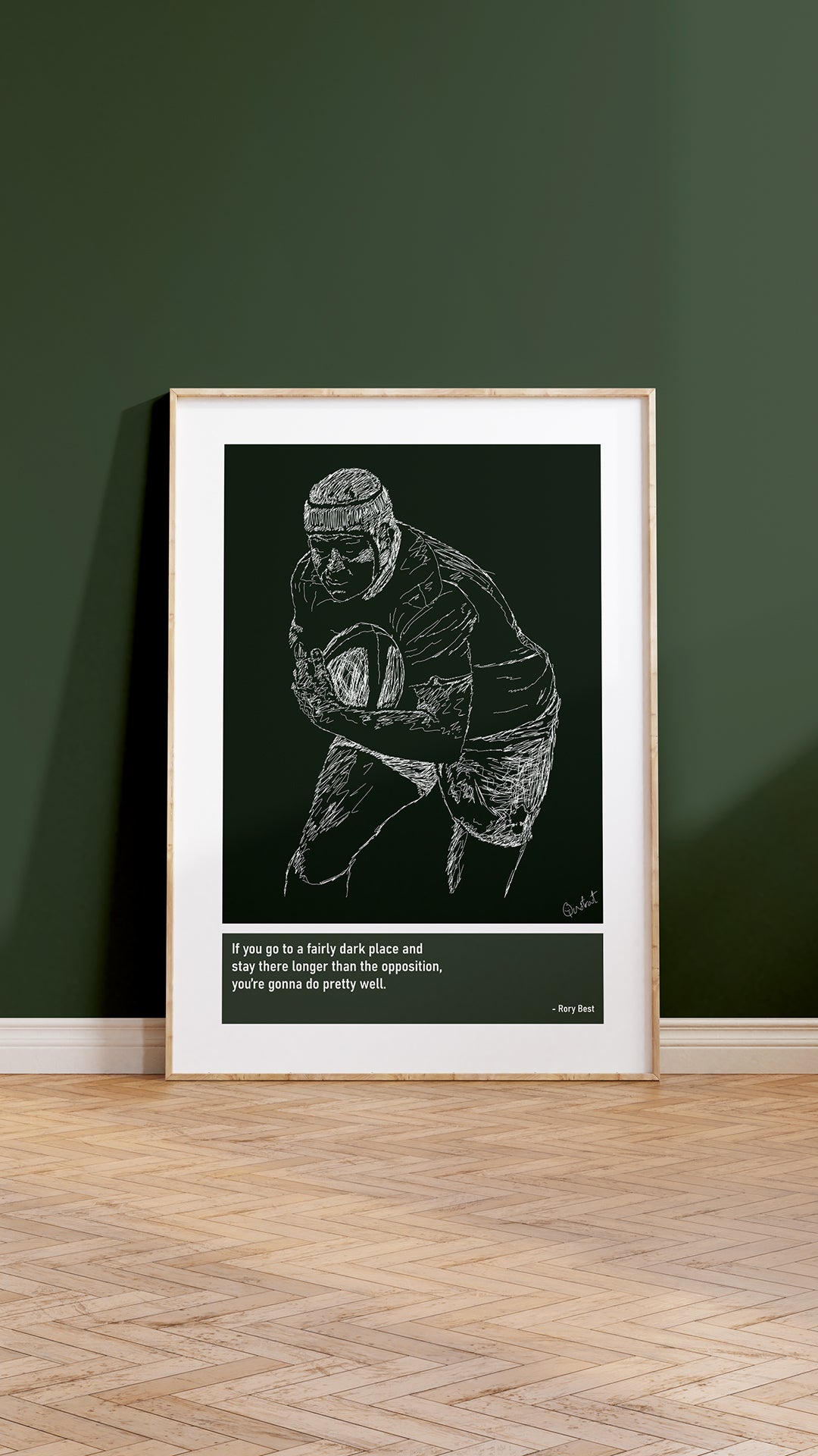 Rory Best Rugby Art Print Poster Quotes Green Frame 05 Ireland