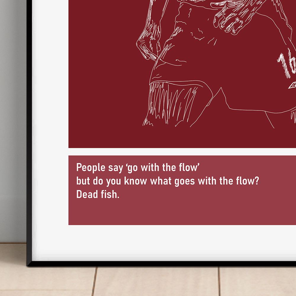 Roy Keane Man Utd Art Print Poster Quotes Red Frame 02