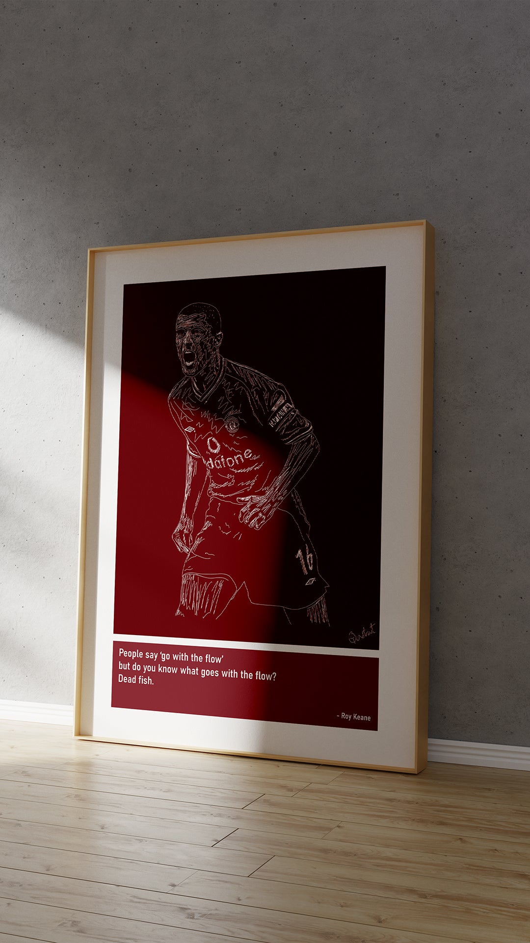 Roy Keane Man Utd Art Print Poster Quotes Red Frame 04