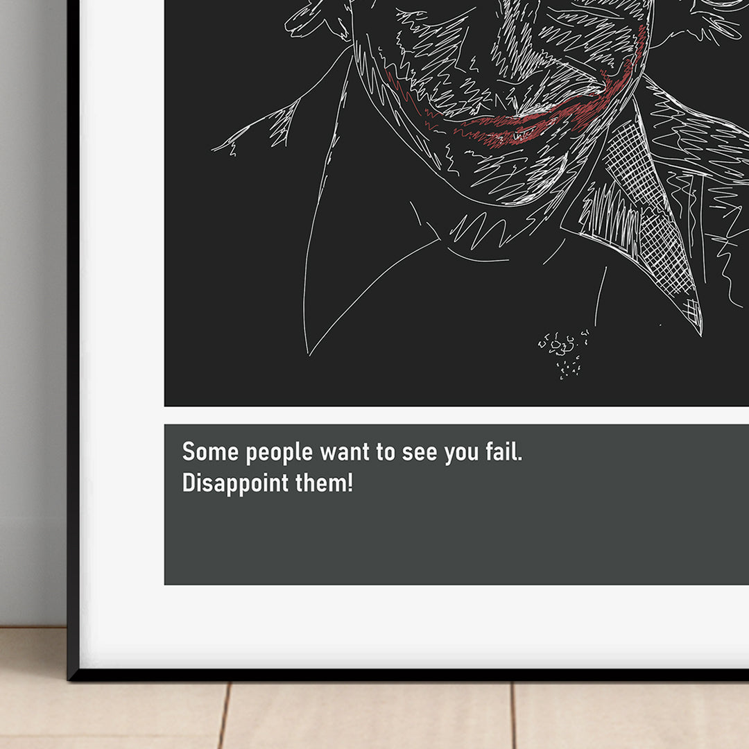 The Joker Art Print Poster Quotes DC Supervillain Green Frame 02