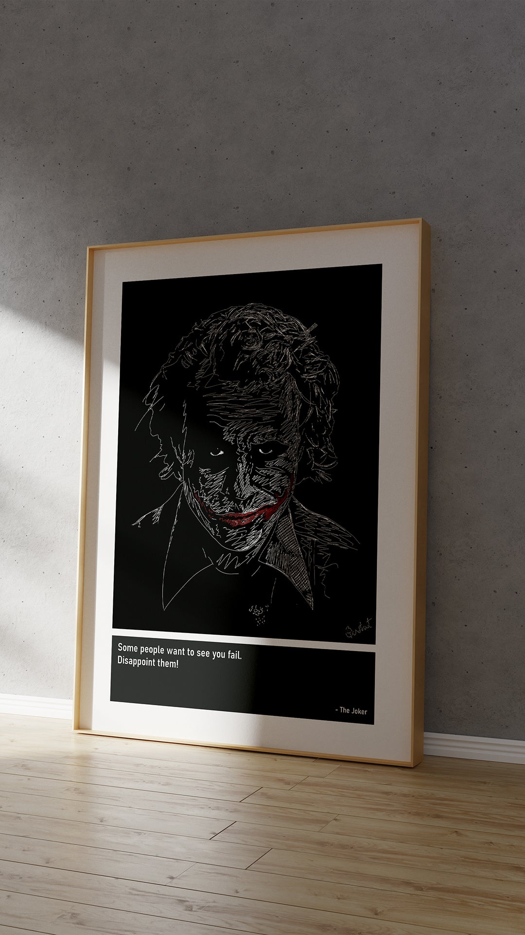 The Joker Art Print Poster Quotes DC Supervillain Green Frame 04