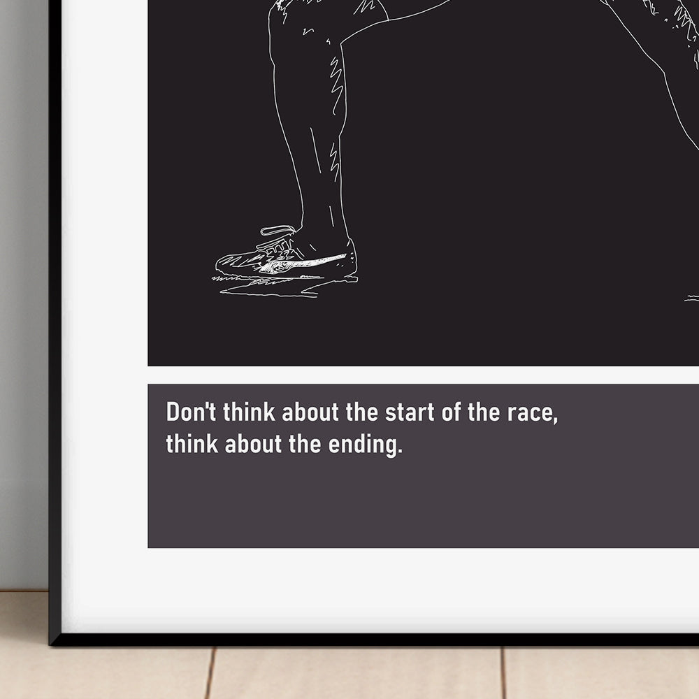 Usain Bolt Athlete Art Print Poster Quotes Black Frame 02