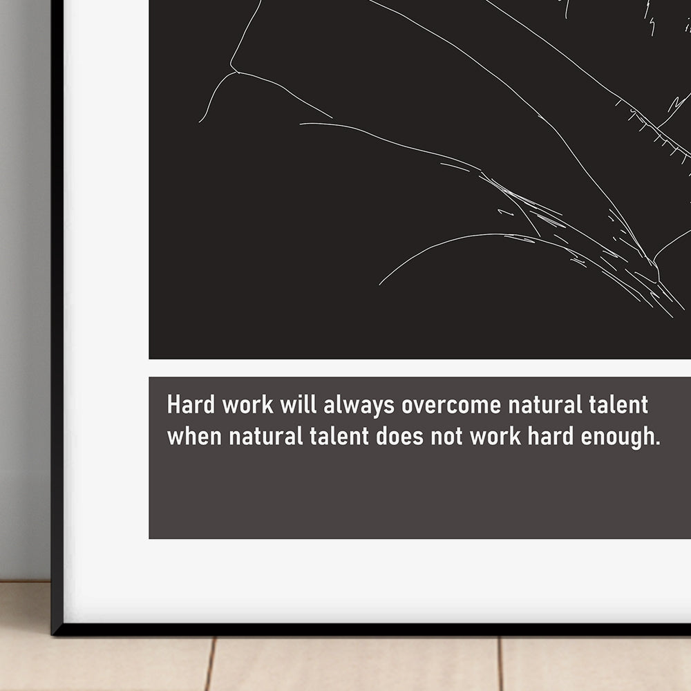 Sir Alex Ferguson Man Utd Art Print Poster Quotes Black Frame 02