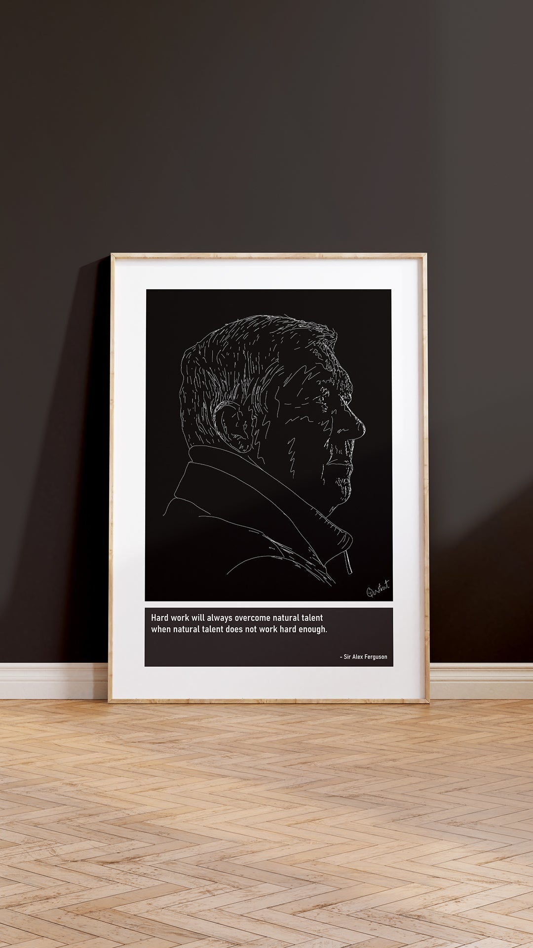 Sir Alex Ferguson Man Utd Art Print Poster Quotes Black Frame 05