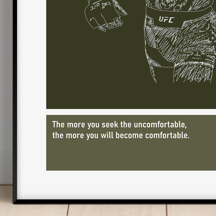 Conor McGregor MMA Art Print Poster Quotes Green Frame 02