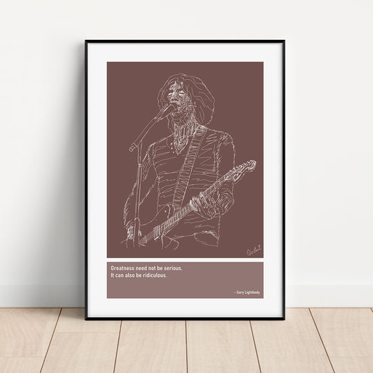 Gary Lightbody Guitar Art Print Poster Quotes Pink Frame 01 Snow Patrol