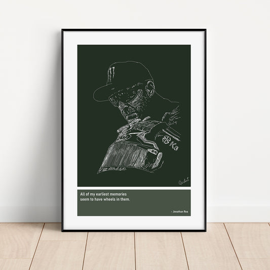 Jonathan Rea Motorbike Art Print Poster Quotes Green Frame 01 SBK