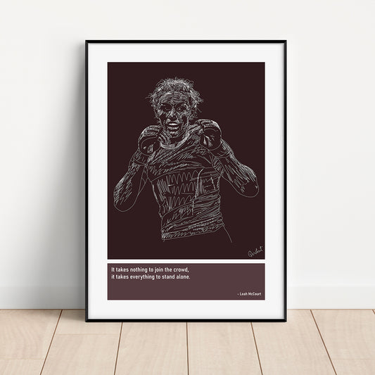 Leah McCourt MMA Art Print Poster Quotes Purple Frame 01