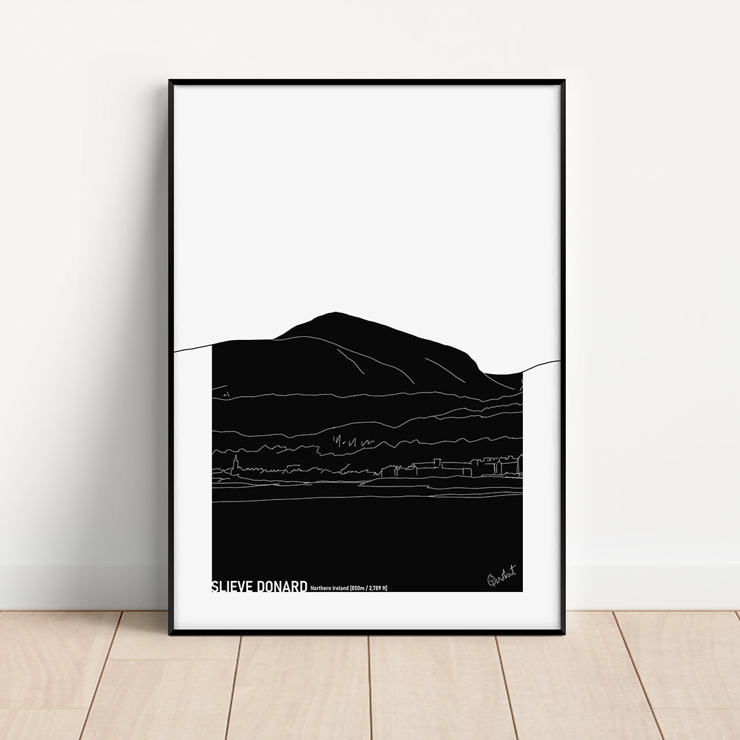 Slieve Donard Mourne Mountain NI Line Art Print 01