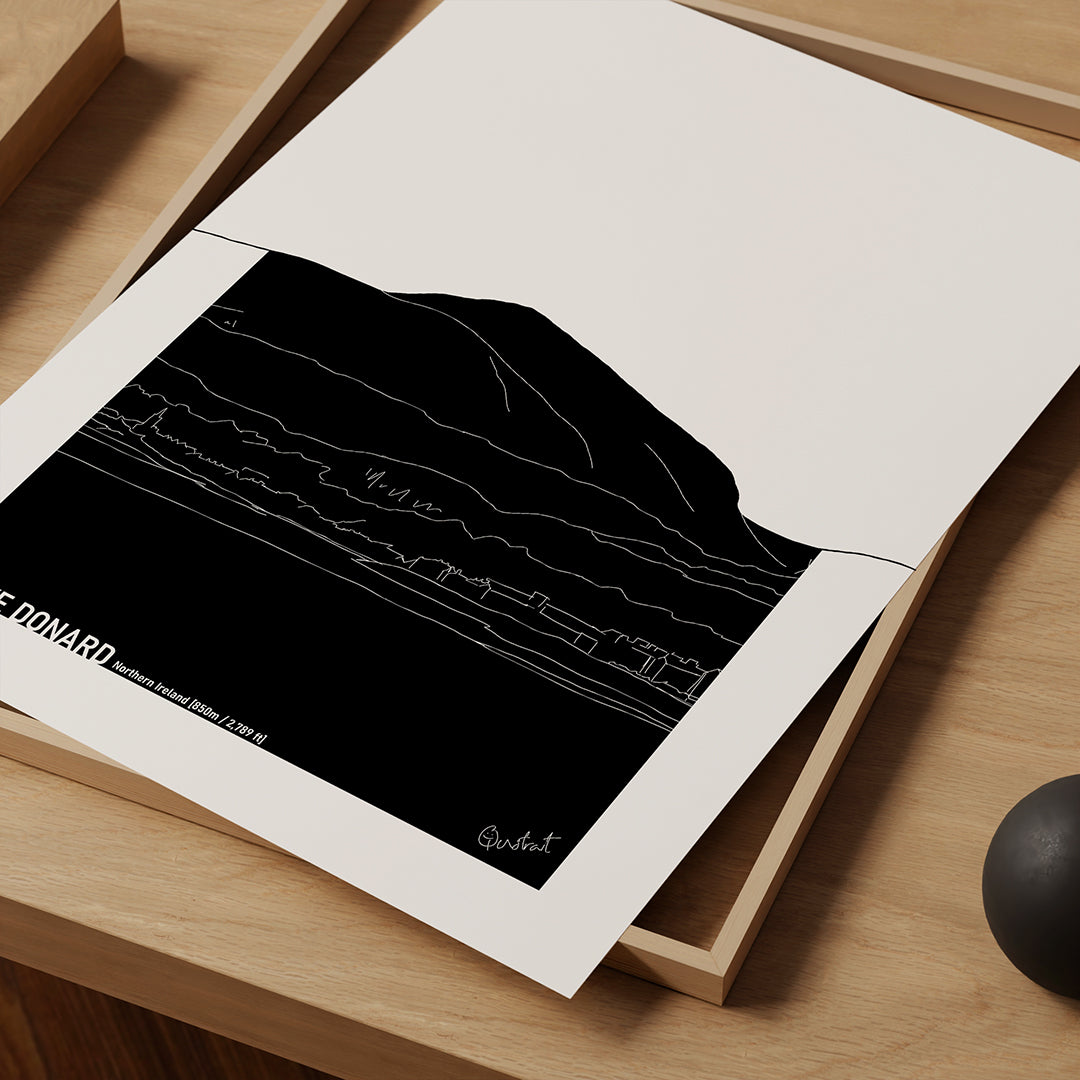 Slieve Donard Mourne Mountain NI Line Art Print 03