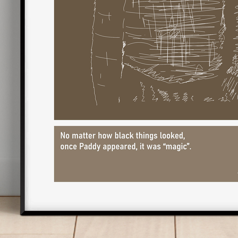 Blair Paddy Mayne SAS Rugby Art Print Poster Quotes Brown Frame 02