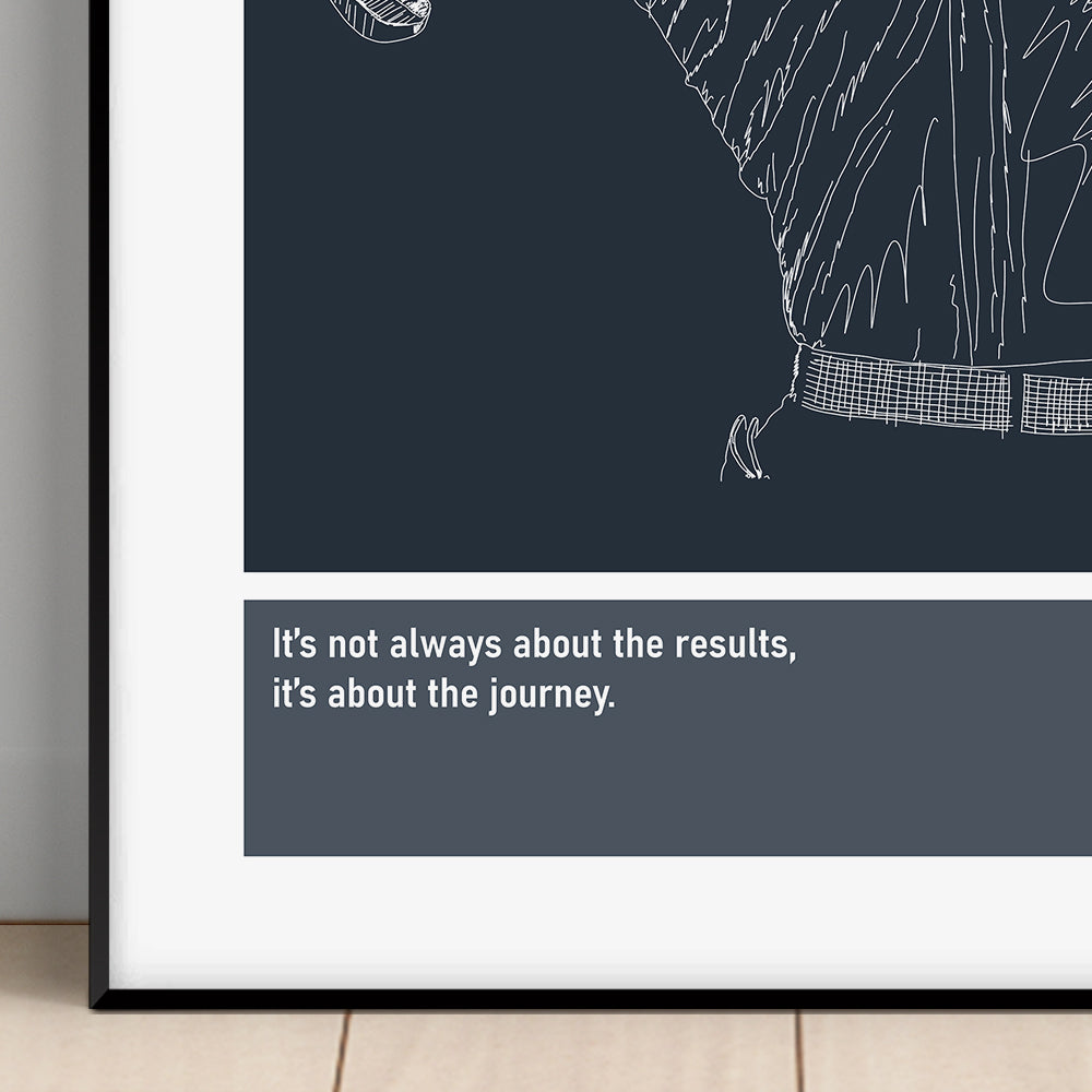 Rory McIlroy Golf Art Print Poster Quotes Blue Frame 02 NI