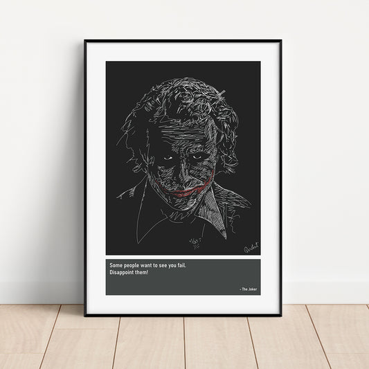 The Joker Art Print Poster Quotes DC Supervillain Green Frame 01