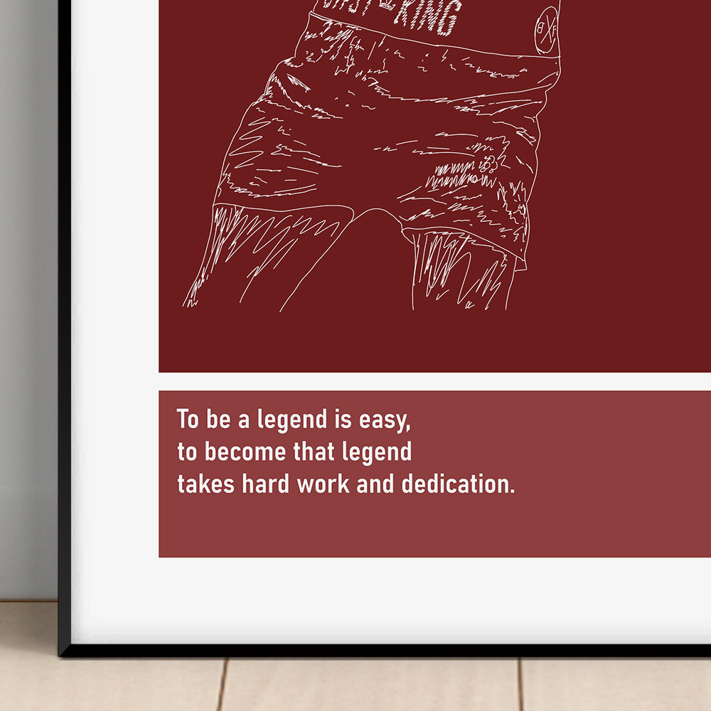 Tyson Fury Boxing Art Print Poster Quotes Red Frame 02