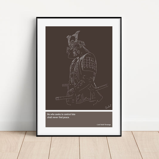 Lord Yoshii Toranaga Shogun Art Print Poster Quotes Brown Frame 01